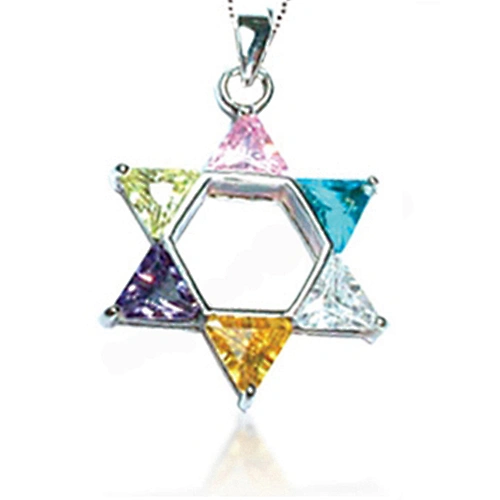 Colorful lovely silver six-pointed star shape car pendant