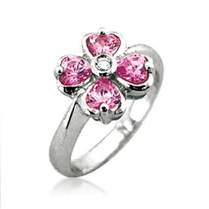 Rose cut synthetic diamond ring jewelry made in thailand