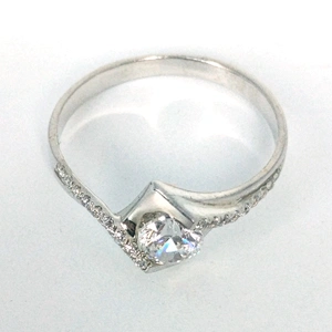 Simple design silver aaa cz moissanite ring