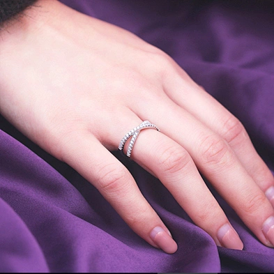 X Shape Cz Pave 925 Letter Ring, Custom Letter Rings For Women Silver