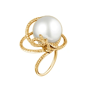 Rose gold plating beauty knot pearl silver second hand rings