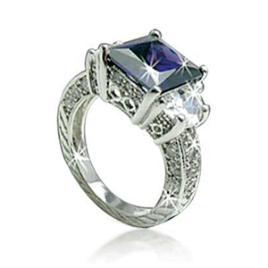 Men amethyst 925 silver ring with purple stone