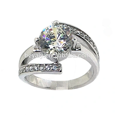 925 silver artificial diamond ring for engagement