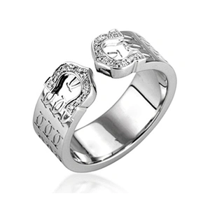 Well received horseshoe sterling silver rings with cubic zirconia