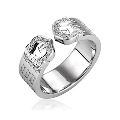 Well received horseshoe sterling silver rings with cubic zirconia