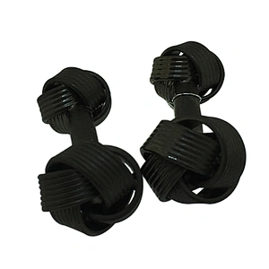 Wholesale black enamel cheap knot cufflink