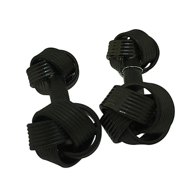 Wholesale black enamel cheap knot cufflink