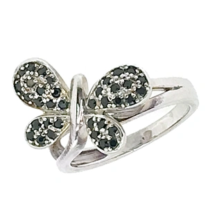 Luxurious butterfly with blue zircon pure platinum rings
