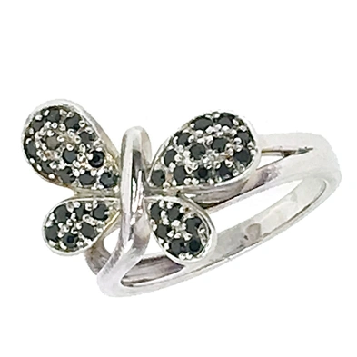 Luxurious butterfly with blue zircon pure platinum rings