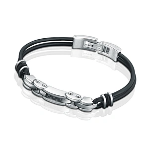 Loose multi strand design leather cord flat braided bracelet