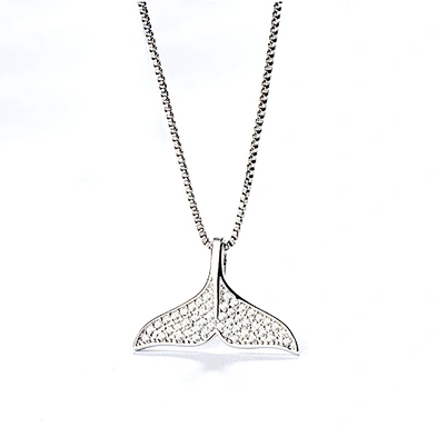 S925 sterling silver beauty mermaid tail pendant, micro setting fashionable pendant