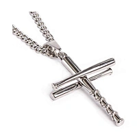 2019 men's charm pendant jewellery baseball bat cross necklace jewelry wholesale