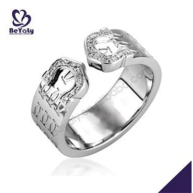 Well received horseshoe sterling silver rings with cubic zirconia