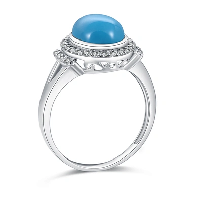 Fashion 925 silver cluster setting cz blue agate druzy ring