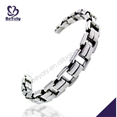 Satin finish men titanium accessory diamond tennis bracelet