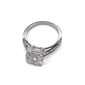 Elegant silver bijoux white diamond engagement ring