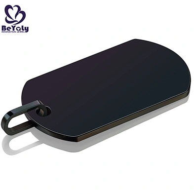 Wholesale stainless steel black enamel dog tag pendant