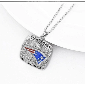 Gold plated design silver american football necklace