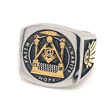 Custom Design Stainless Steel Free-Mason Width Fashion Index Ring