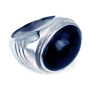 Cheap men finger stainless steel opal ring