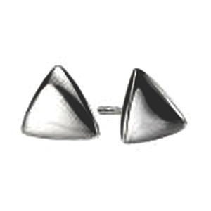 Vogue style silver triangle stone front back earrings