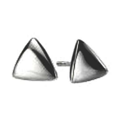 Vogue style silver triangle stone front back earrings
