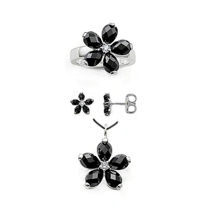 Beauty flower series silver or brass fashion jewelry set