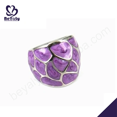 Romantic purple pink enamel mood ring