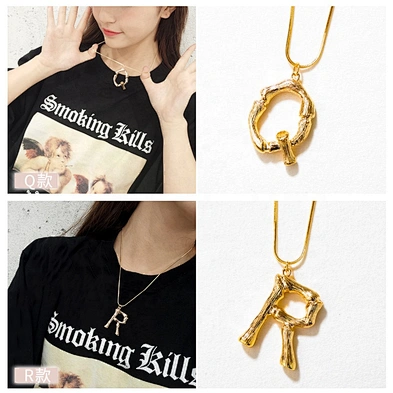Gold Plated Chunky Initial Custom A-Z Alphabet Letter Pendant Necklace