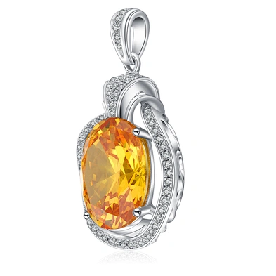 Fashion silver 925 cage locket yellow citrine pendant