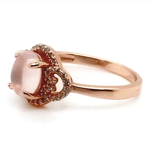 Brilliant beauty girls cz inlaid set rose gold 975 rings
