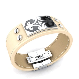 Cheap leather design fashionable baseball bracelet