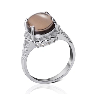 925 silver plating platinum brown cz bulk jewelry ring exotic