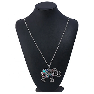 New hot style jewelry retro simple fashion chain resin elephant pendant necklace