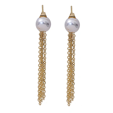 Elegant vintage studs premium pearl multi-tassel earrings two ways to wear silver pin earrings