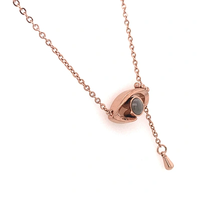 Rose Gold Evil Eye Pendant Projection I Love You Necklace 100 Languages