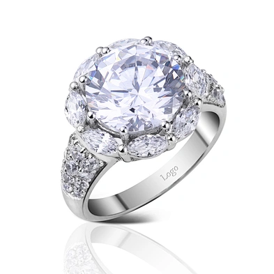 Art deco silver engagement ring with white sapphire