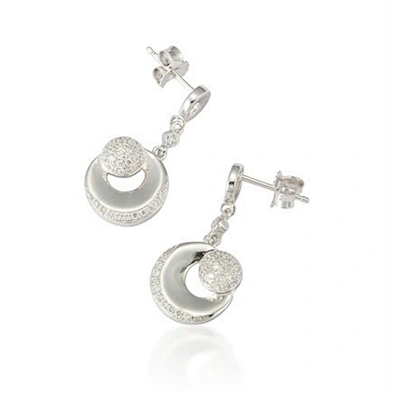 Lovely luxury tasteful fashion designer silver double c earrings