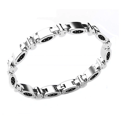 Neat bead buckle stainless steel bracelet with magnetic therapy