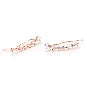 925 sterling silver row drill set with diamond stud, fashionable silver accessories wholesale female creative earrings