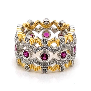 Value 925 silver natural 18k ruby gemstone ring