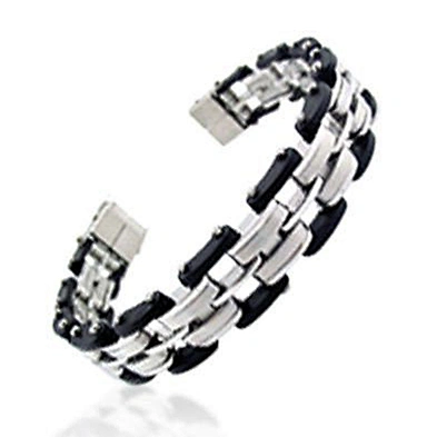 Cheap black leather beyaly jewelry titanium bangle