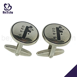 Round shape big V alphabet cufflinks and tie pins