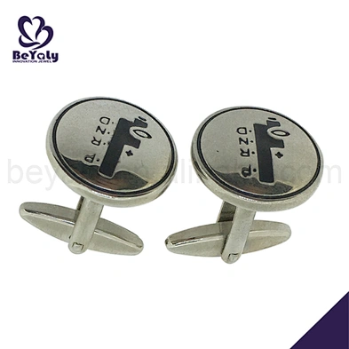 Round shape big V alphabet cufflinks and tie pins