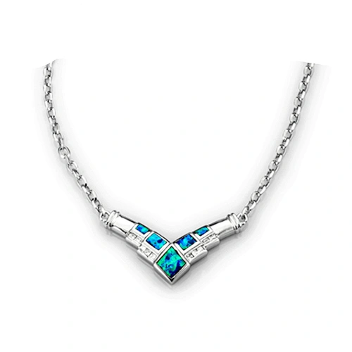V letter choker women accessory initial necklace real turquoise jewelry