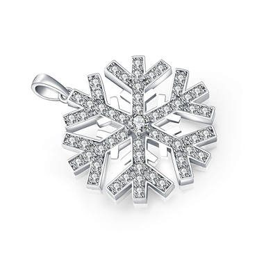 Wholesale Rhodium Plated Jewelry Snowflake Fine 925 Silver Charm Pendant