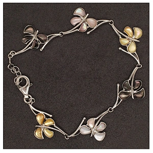 Esthetical flower 925 sterling silver bracelet made in italy