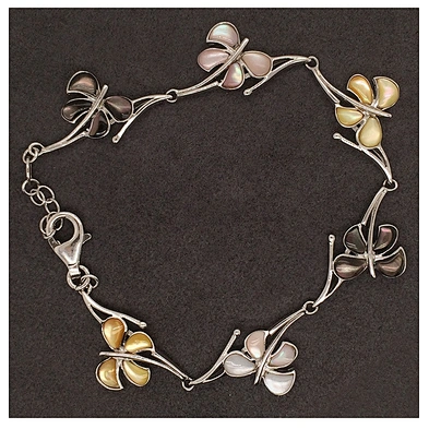 Esthetical flower 925 sterling silver bracelet made in italy