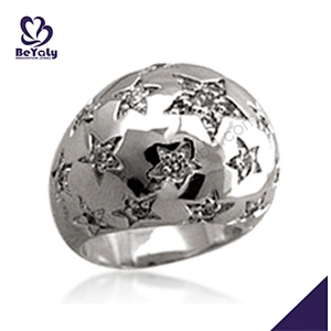 Round dome shape cubic zircon muslim gold rings designs