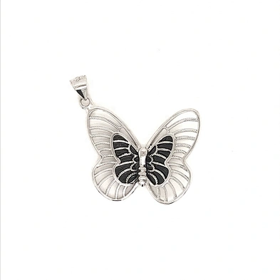 925 Sterling Silver Cz Charm Pendant, White Gold Butterfly Crystal Beads Necklace Pendant, Diamond Butterfly Necklace